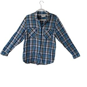 Denim & Supply Ralph Lauren RL Utility Blue Plaid Cotton Button Down Shirt Large